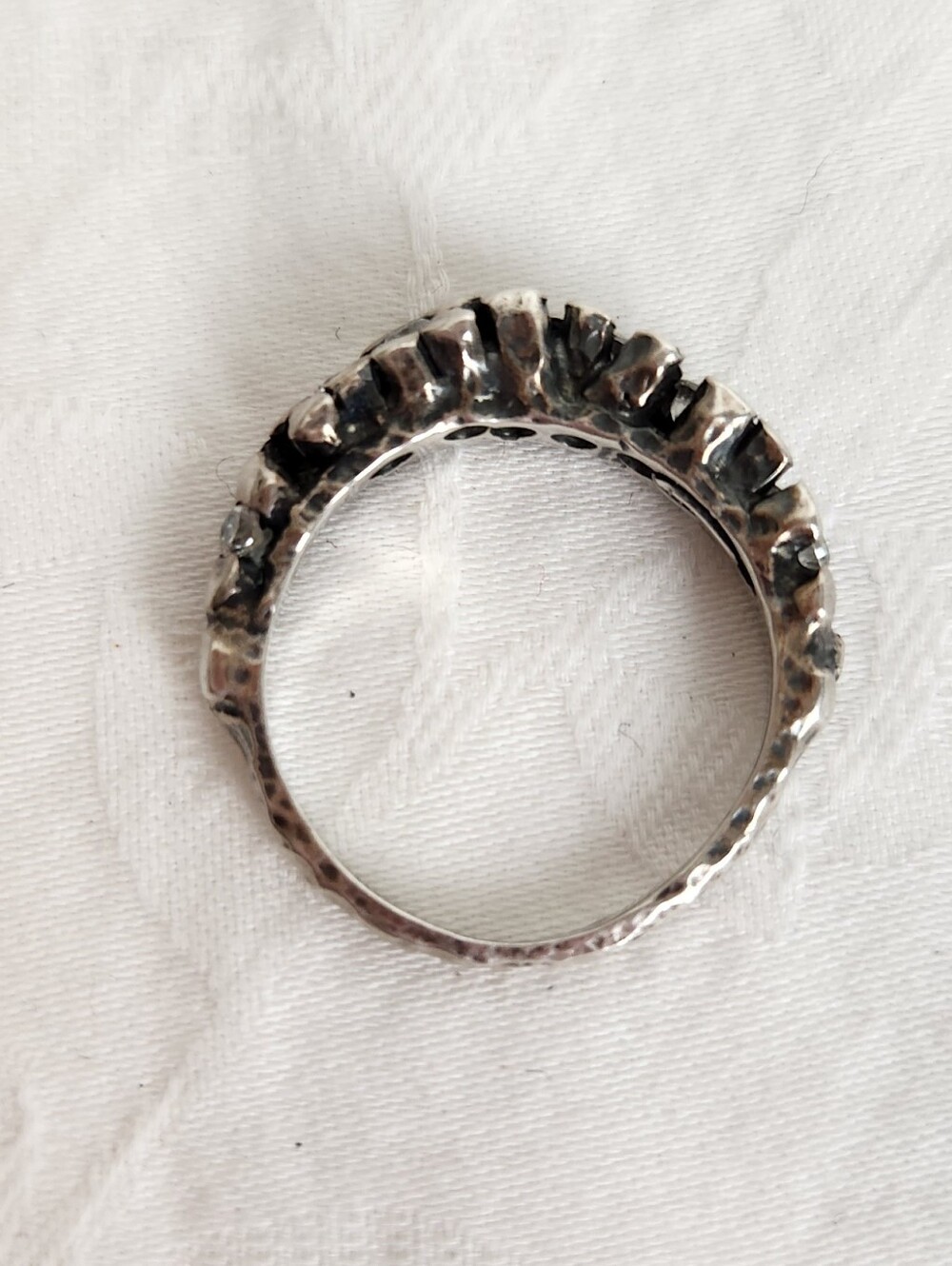 Italian Silver Rhinestone Ring - Picture 10 of 11